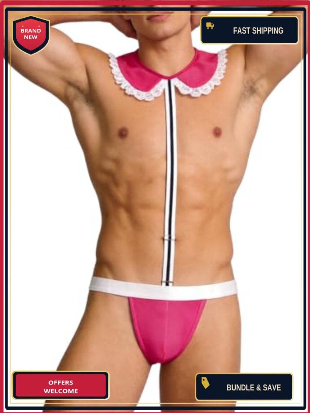 Men's Lace Thong Sissy Mankini Lingerie Crossdress Costume Underwear